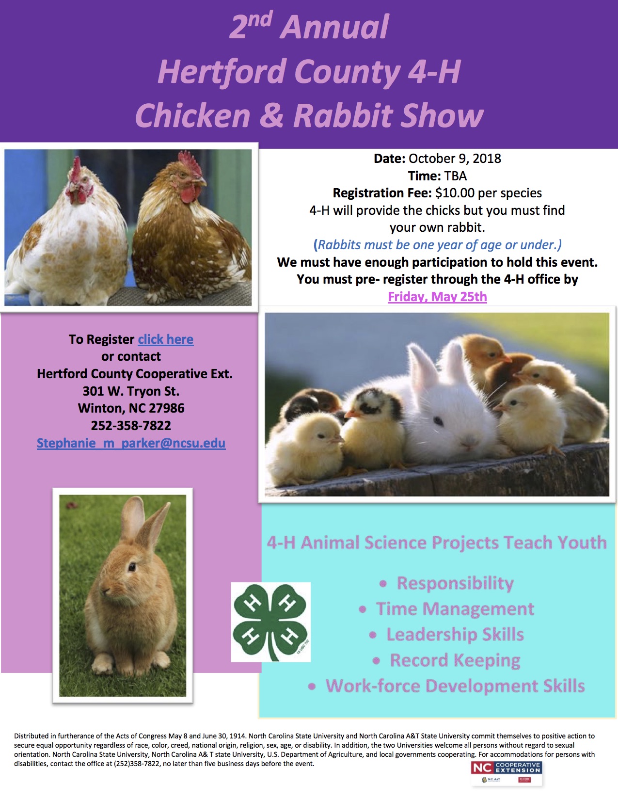Hertford County 4-H Chicken & Rabbit Show