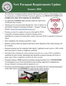 Flyer for Paraquat Training.