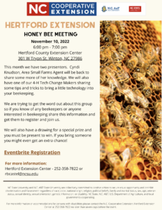 Hertford County November Bee Meeting