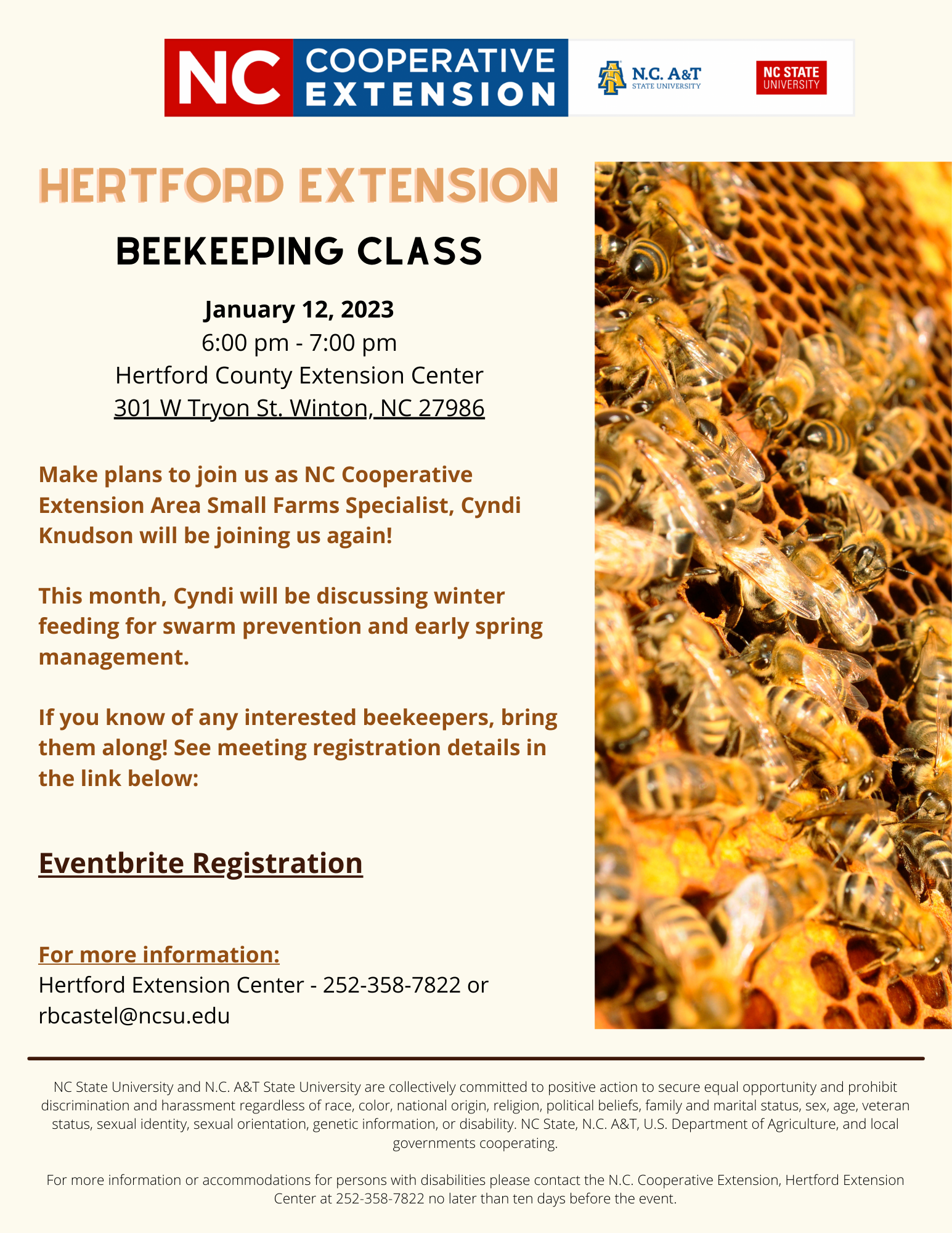 January Bee Meeting Flyer